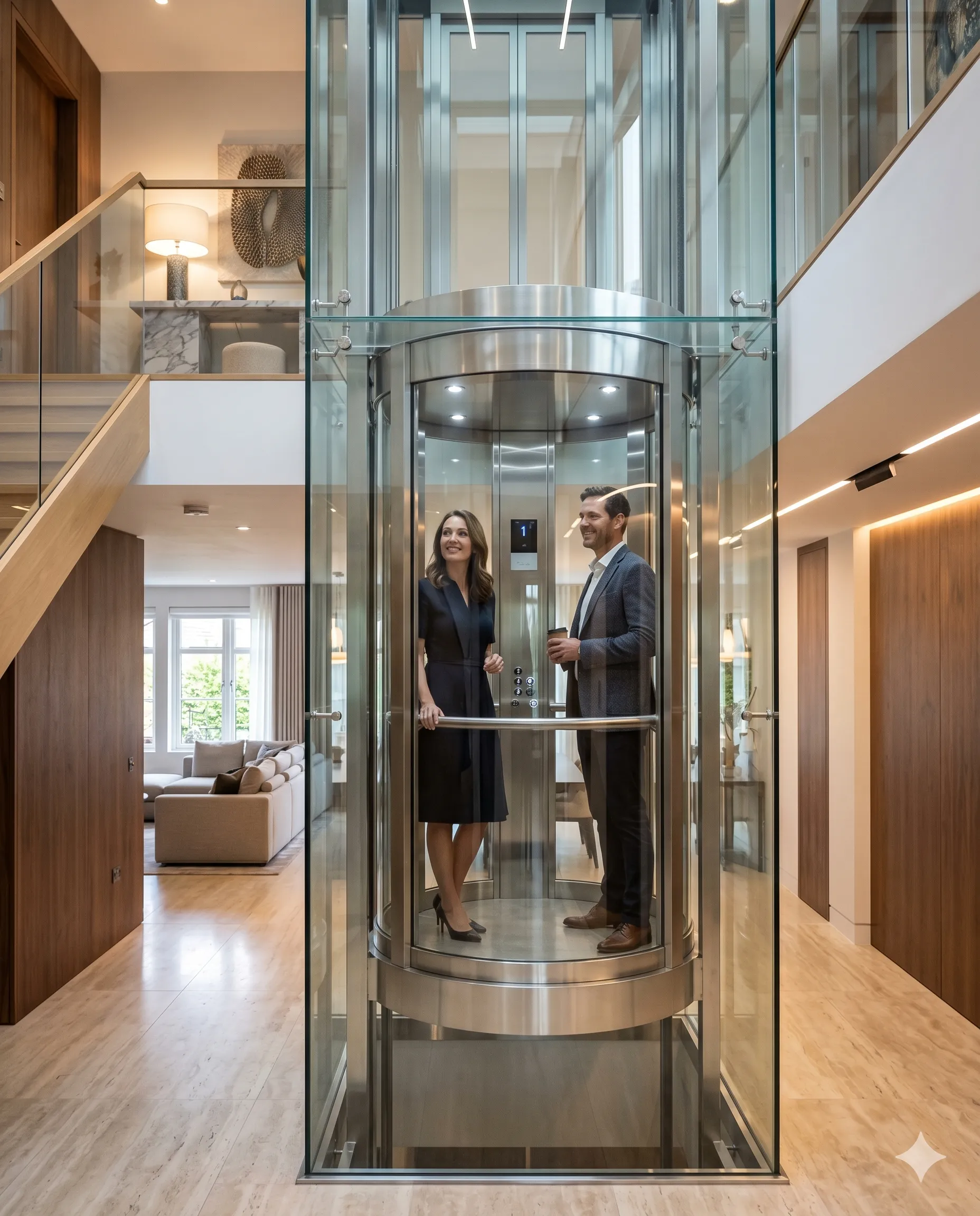 Residential glass elevator